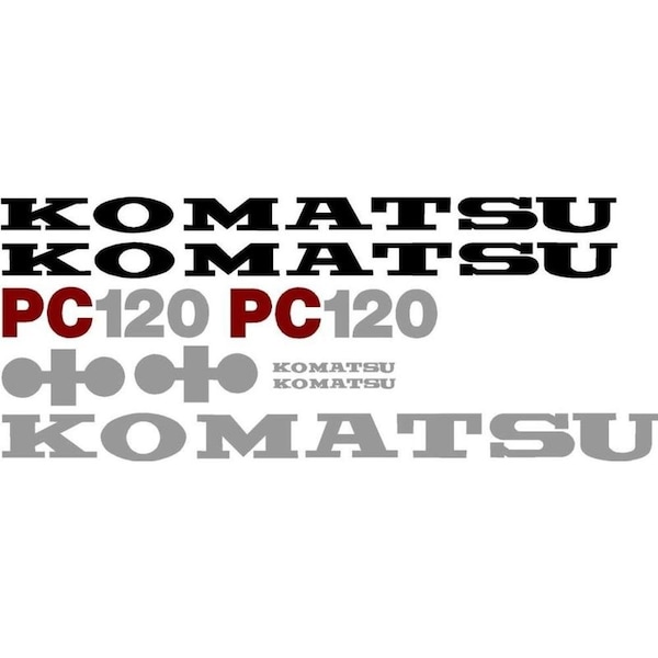 Aftermarket Decal Set for Komatsu PC 120 Excavator (without White Stripe) KMPC120DECALSET - main